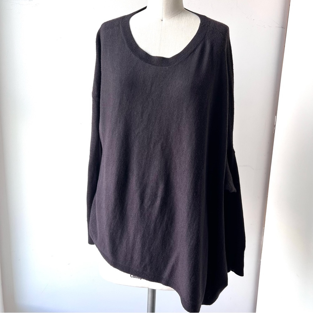 AllSaints Black Oversized Scoop Neck Sweater